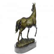 Natural Free Arabian Horse Barn Racing Race Sculpture Marble Base Figurine