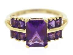 Amazing Emerald Cut Amethyst & Square Amethyst Ring