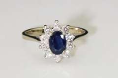 Regal Sapphire & Diamond Ring in 14k