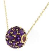 Powerful Yellow Gold Amethyst Ball Pendant