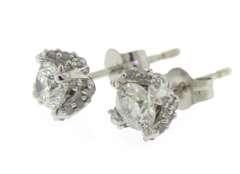 Classic 1ctw Diamond White Gold Stud Earrings