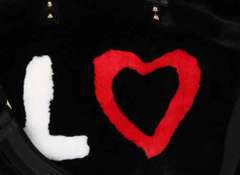 DOLCE & GABBANA Black LOVE Inlays Handbag Sling Shoulder Borse Fur Bag