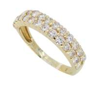 14K Two Row Diamond Band