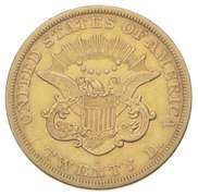 1865-S $20.00 Liberty Head Gold Double Eagle