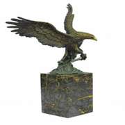 Swooping Eagle Catching Fish Wildlife Bronze Sculpture