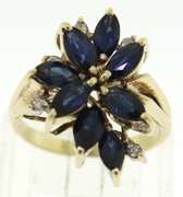Fabulous Marquise Sapphire & Diamond Ring