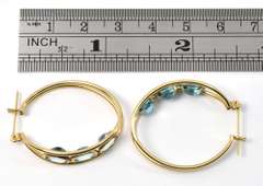 Nice Blue Topaz Hoop Earrings