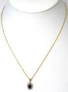 Lovely Sapphire Pendant & Chain in Yellow Gold