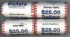 4 Different Gem BU Rolls of Presidential Golden Dollars