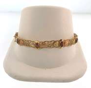 Fancy Two-Toned 10kt Gold Gemstone Bracelet