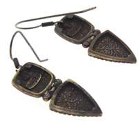 Vintage 925 sterling silver signed jade and amethyst earrings with fish hook