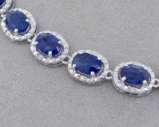 Luscious Sapphire & Diamond Necklace in Sterling Silver