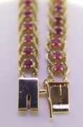 Vintage Curb Chain Bracelet w Pink Sapphires