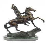 The Scalp Bronze Statue on Marble Base Sculpture