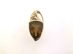 Fashionable Trillion Cut Gemstone 14kt Pendant