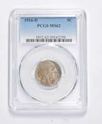 MS62 1916-D Indian Head Buffalo Nickel - Graded PCGS