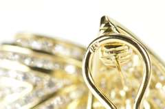 14K Yellow Gold 1.85Ctw Chevron Diamond Statement French Clip Earrings