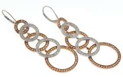 Shimmering 18kt Diamond Circle Dangle Earrings