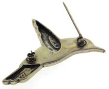 Sterling Silver Hummingbird Gemstone Pin