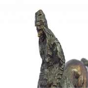 Native Indian Chief Riding Horse on a Rock Bronze Sculpture