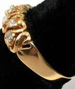 14KT Yellow Gold Band Ring with Diamonds