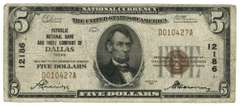 1929 Series $5 National of Republic Bank, Dallas 12186