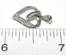 Ribbon-Style Diamond Heart Pendant in White Gold