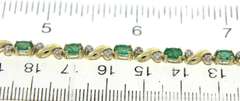 Stunning Emerald and Diamond Accent Line Bracelet