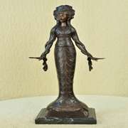 Native American Indian Girl Bronze Sculpture