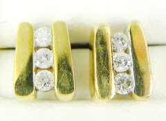 Pretty 10K Diamond Stud Earrings