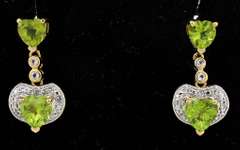 Enamoring Peridot & Topaz Dangle Earrings in Sterling Silver