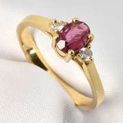 Reddish Pink Tourmaline Ring
