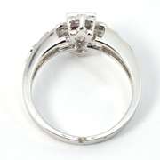 Art Deco Ruby & Diamond Ring in 18K White Gold