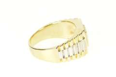10K Yellow Gold 1.18 Ctw Princess Sapphire Diamond Men's Ring