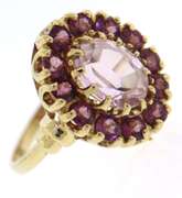 Stunning Kunzite with Topaz Halo Ring