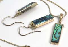 Earrings & Necklace Set with Abalone