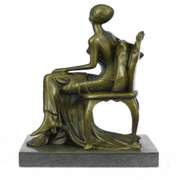 A Maiden Sitting on A Chair Bronze Sculpture