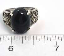Sterling Silver Black Gemstone Ring