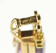 14K Yellow Gold Amethyst Diamond Enhancer Statement Pendant