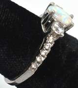 Delightful Opal & CZ Ring in Sterling Silver