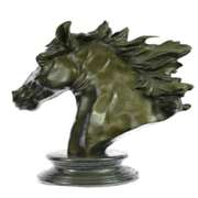 Triple Crown Winner Horse Head Bust Bronze Sculpture