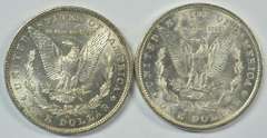 Super Choice BU 1881-O & 1890 Morgan Silver Dollars