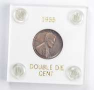 1955 Lincoln Wheat Cent - Double Die - Slabbed