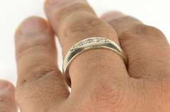 14K Yellow Gold 7.7mm Classic Diamond Men's Wedding Band Ring