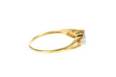 10K Yellow Gold Three Marquise Tanzanite Diamond Accent Ring