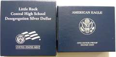 (2) DCAM Proof $1 U.S. Silver Coins 2007 Littlerock  & 2008 Silver Eagle!