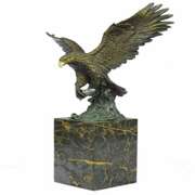 Swooping Eagle Catching Fish Wildlife Bronze Sculpture