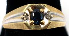 Men's Sapphire Two Tone Ring