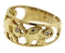 Stunning Diamond Accent Elephant Ring