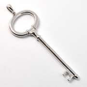 Proper Key Pendant with Diamonds in 14K WG